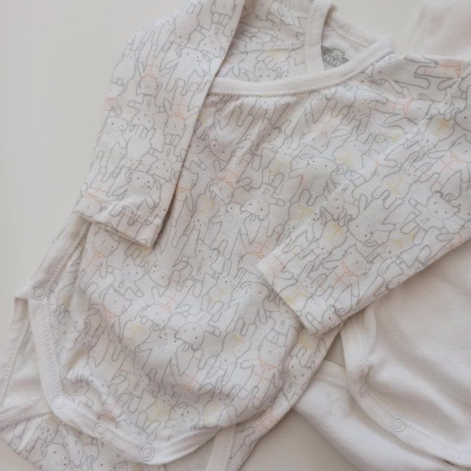 Lot de 2 bodies manches longues 6 mois