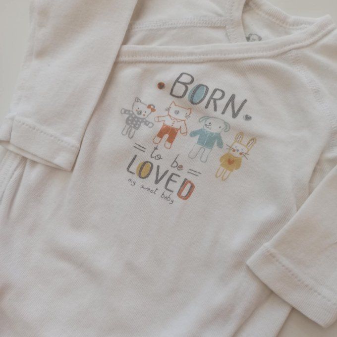 Lot de 2 bodies manches longues 6 mois