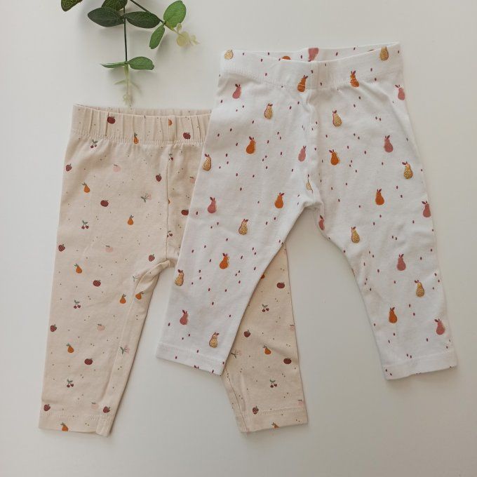 Lot de 2 leggings 9 mois