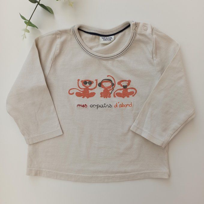 Tee-shirt manches longues 12 mois