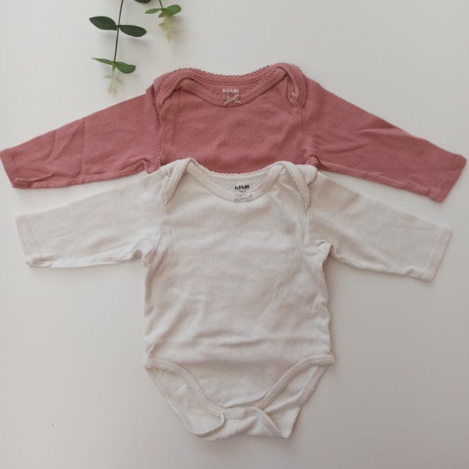 Lot de 2 bodies manches longues 12 mois