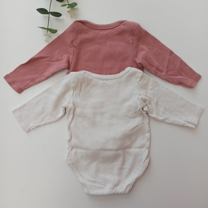 Lot de 2 bodies manches longues 12 mois